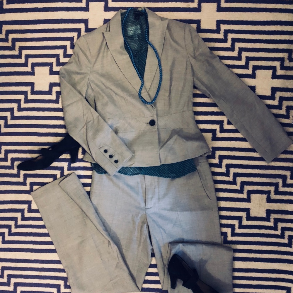 Banana Republic Grey Lined Suit Jacket